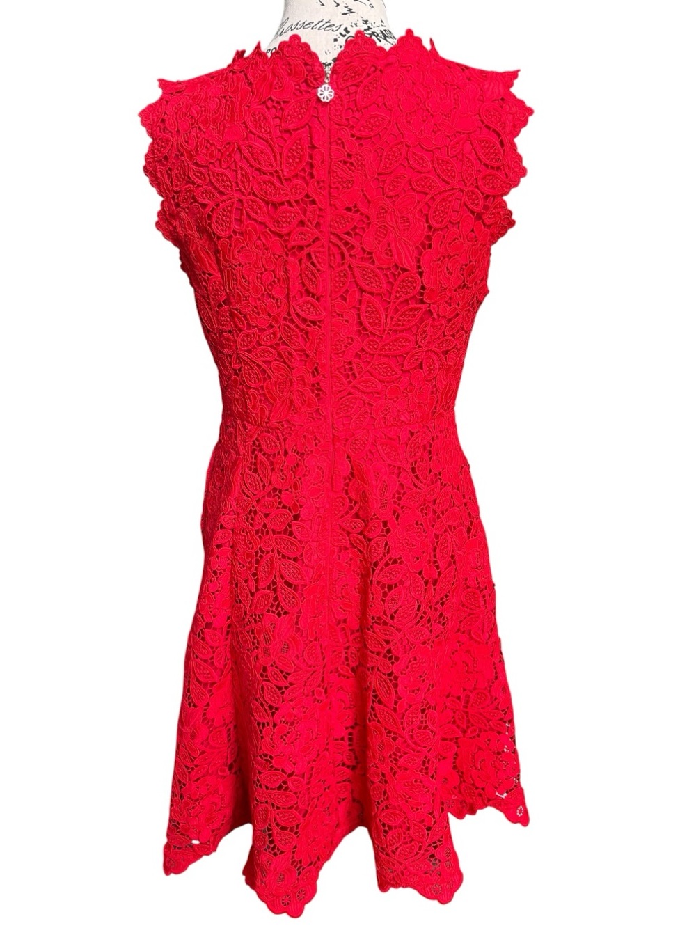 kate spade Red Floral Lace Midi Dress - Picture 8 of 11